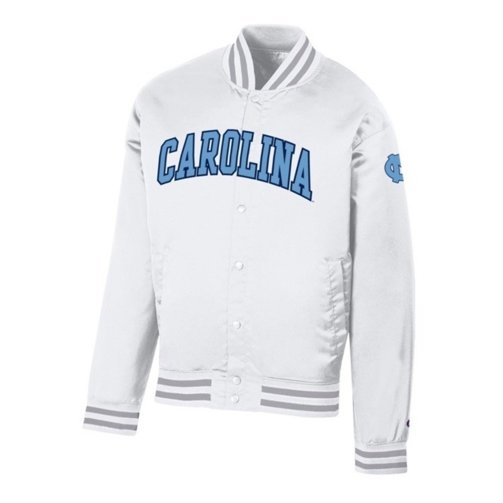 NEW North Carolina Tarheels Champion‎ Letterman Jacket Satin White Large